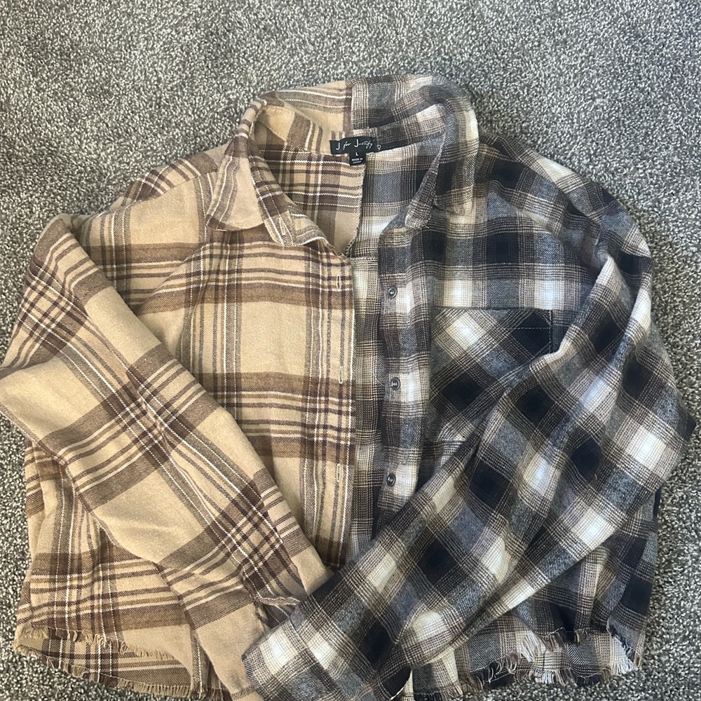 Two-Tone Flannel Shirt